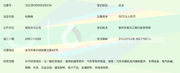 泰興市中野通用機(jī)械零部件